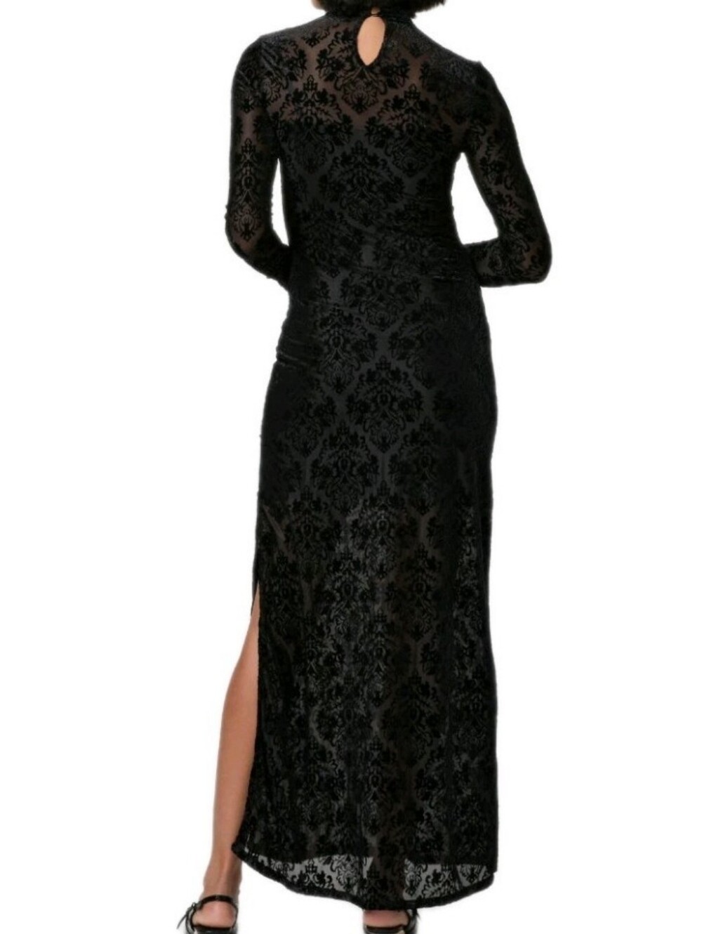 PAIGE Size XS Lucca Black Velvet Long Sleeve Maxi Dress Msrp $299 - Picture 2 of 3